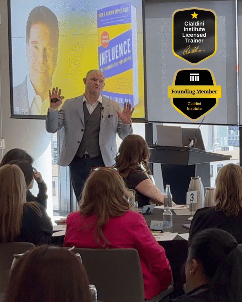 Patrick van der Burght delivering a keynote to a financial institution